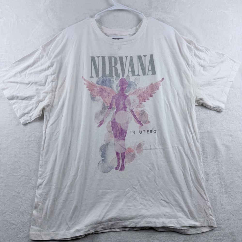 Nirvana T-Shirt In Utero Angel Graphic White L/XL
